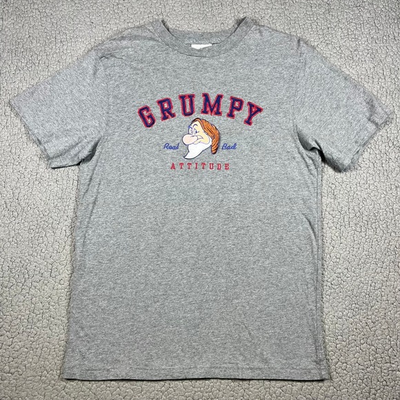 Disney Parks Other - Disney Parks Grumpy Real Bad Attitude Gray Embroidered T-Shirt Mens Large L